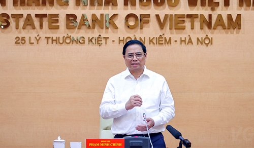 Thủ tướng Chính phủ Phạm Minh Chính làm việc với Ngân hàng Nhà nước và các ngân hàng thương mại

